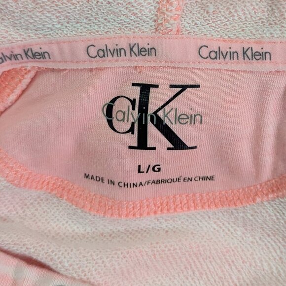 Calvin Klein Pink Space Dye Hoodie Pullover Sweatshirt Size L Kangaroo Pocket - Picture 4 of 6